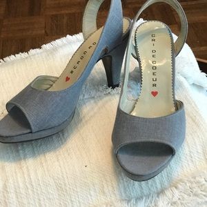 NWT OIB Chambray slingbacks, 4-inch heels
